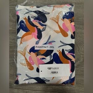 BNWT Beach Towel, Midnight/Ivory Koi